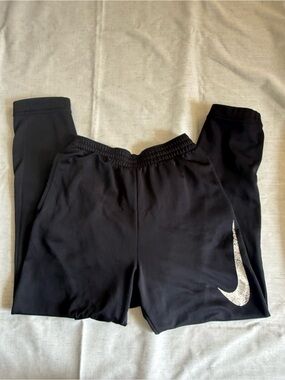 Nike Black Kids' Sweatpants with White Swoosh Accent